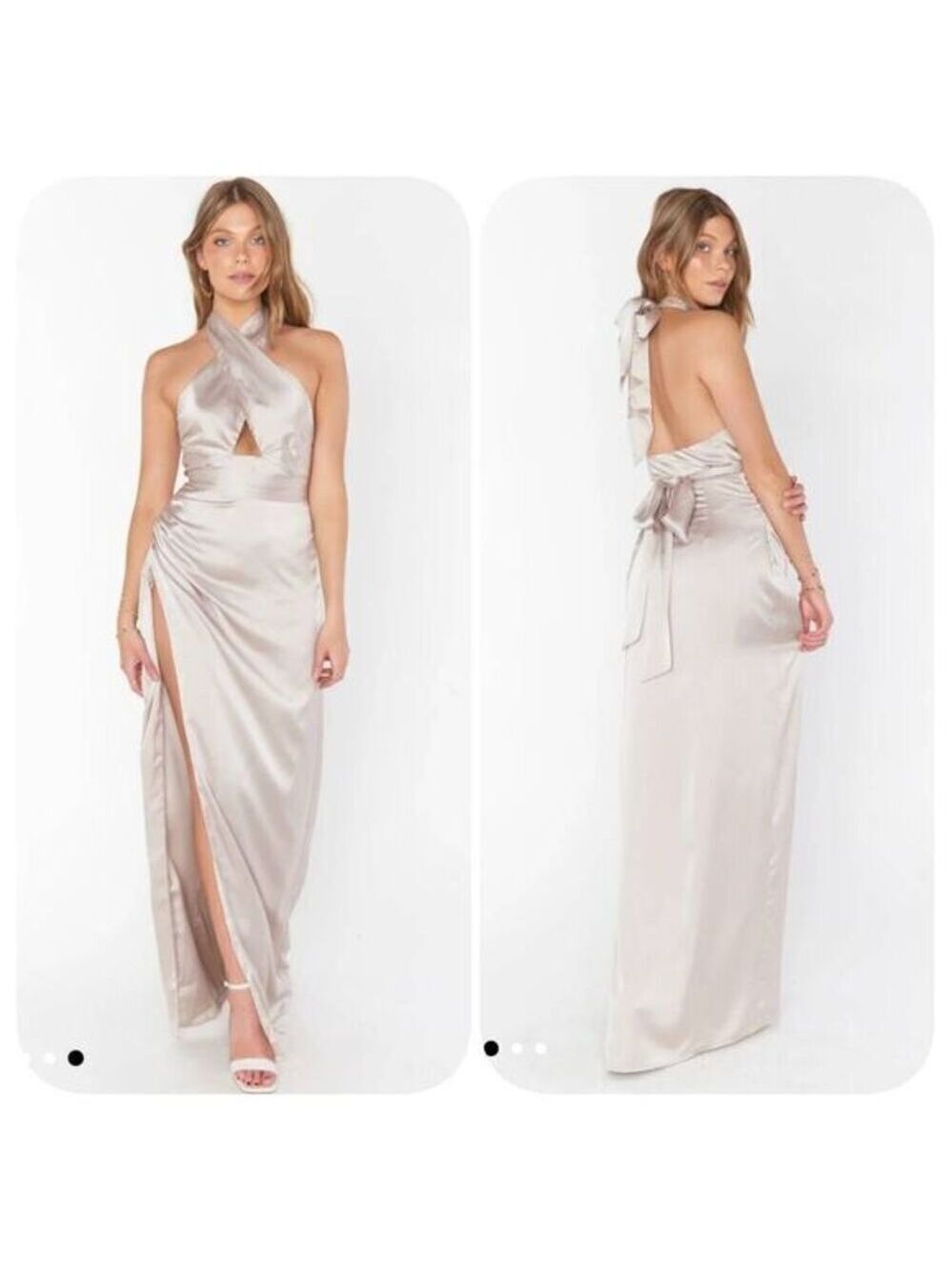 Show Me Your MuMu Adele Halter Maxi Dress Sz S